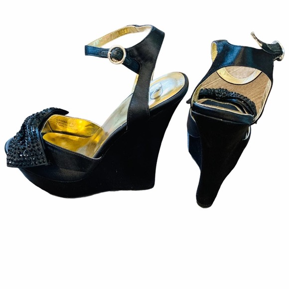 Kelsi Dagger Cayda Platform Wedges 7.5 Black - Picture 3 of 10